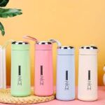 Nice Water Bottle Glass Inner Liner with Plastic Shell Bottles for School,College,Office | Portable Handheld, Multicolor 400ml